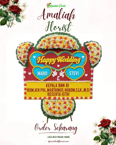 Papan Bunga Pernikahan Tiganderket